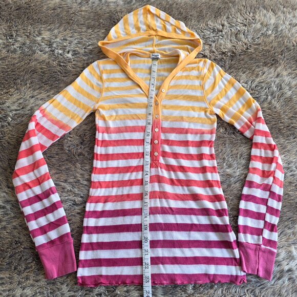 Splendid lightweight thermal henley hoodie top S - Picture 3 of 4